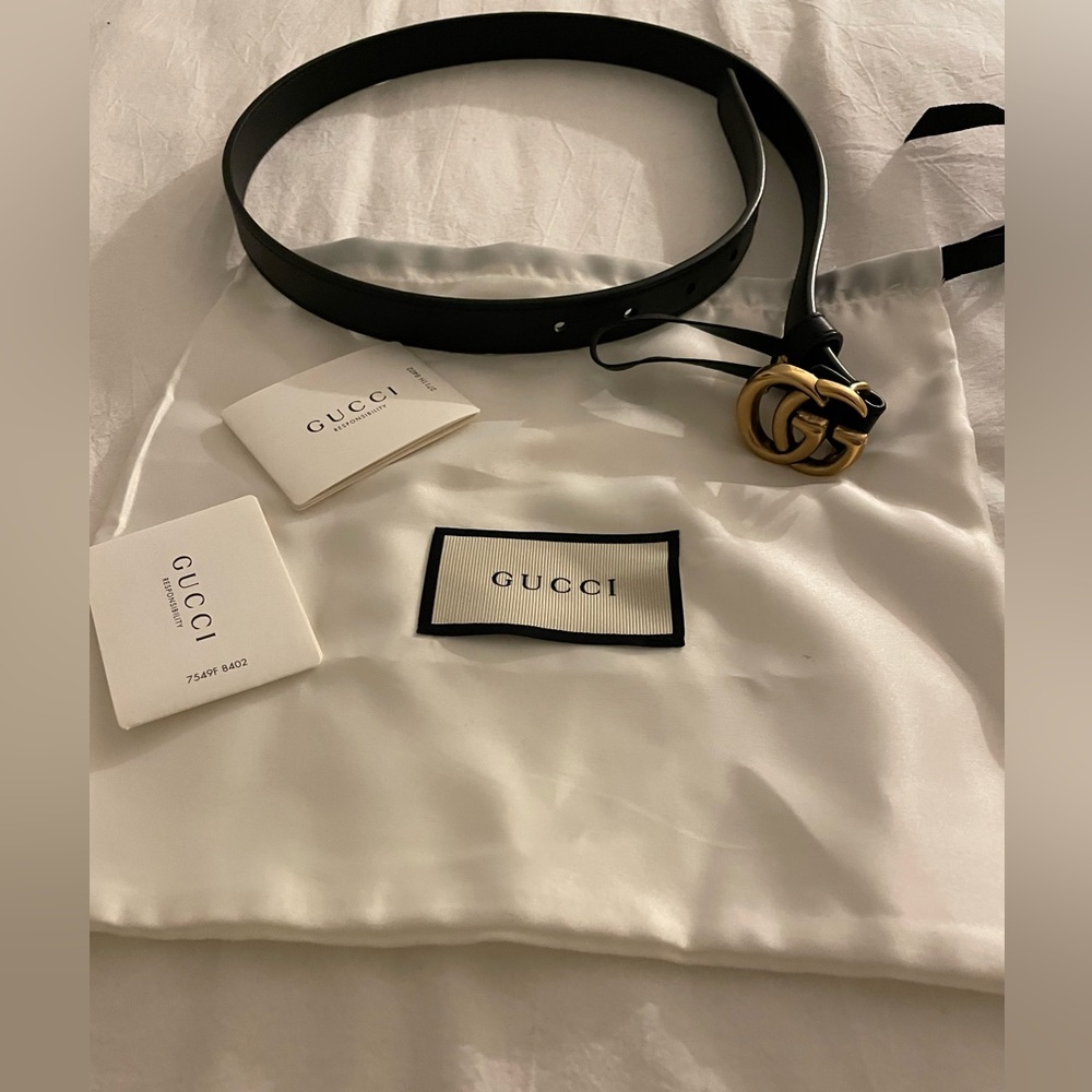 Gucci GG Thin Leather Belt size 75